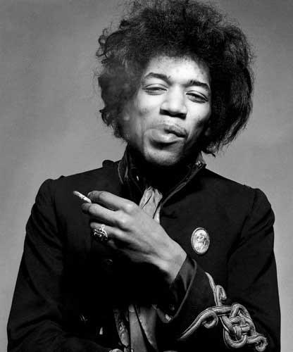 Jimi Hendrix: Photo B/W Smoking